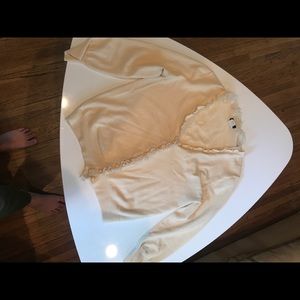 Cream ruffled J.Crew Cardigan